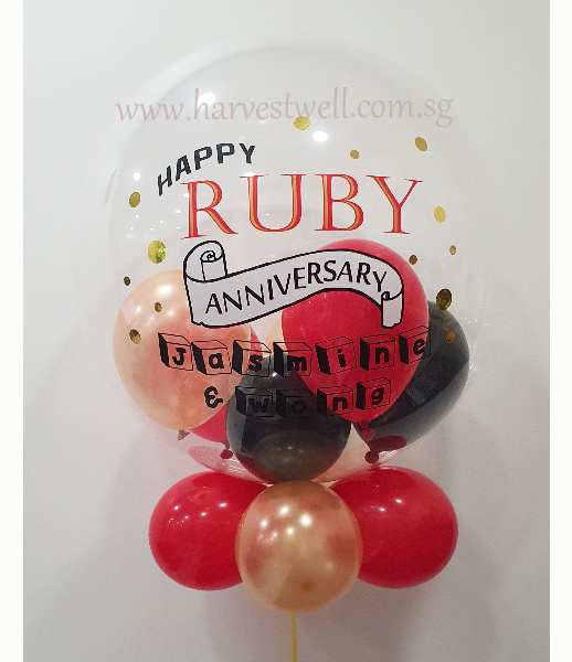Customised Ruby Jubilee Celebration Bubble Balloon